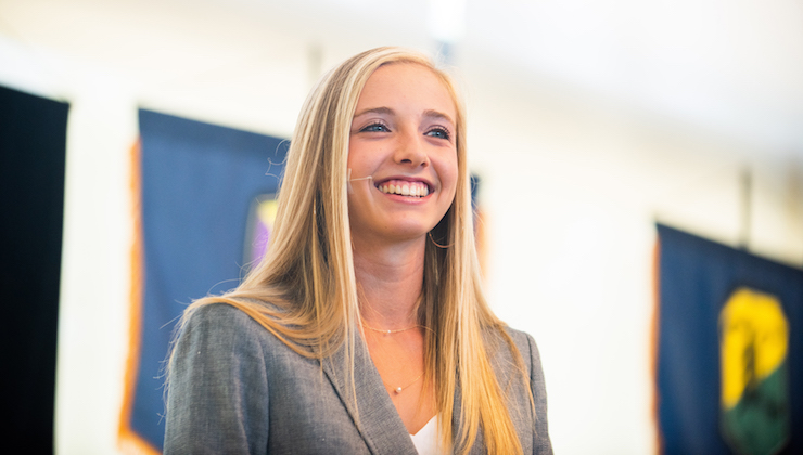 Geneva School female student smiling